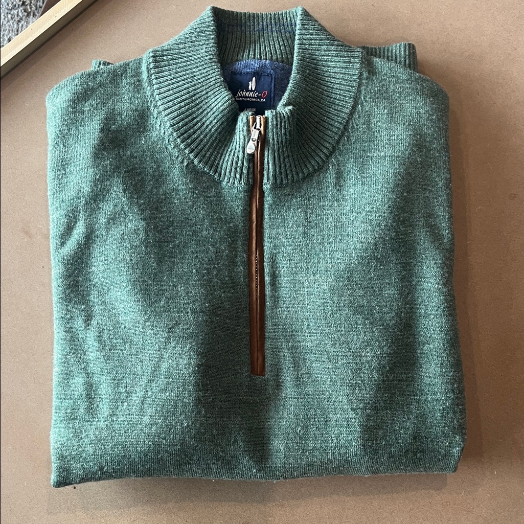 Johnnie-O Forest Green Zip-Up Sweater